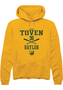 Amber Toven  Rally Baylor Bears Mens Gold NIL Sport Icon Long Sleeve Hoodie