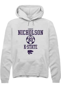 Crosby Nicholson Rally Mens White K-State Wildcats NIL Sport Icon Hooded Sweatshirt