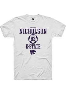 Crosby Nicholson White K-State Wildcats NIL Sport Icon Short Sleeve T Shirt