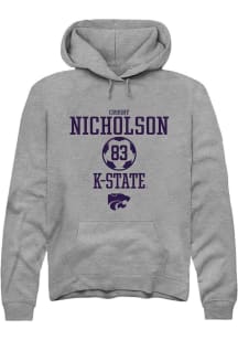 Crosby Nicholson Rally Mens Graphite K-State Wildcats NIL Sport Icon Hooded Sweatshirt