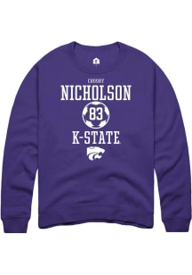 Crosby Nicholson  Rally K-State Wildcats Mens Purple NIL Sport Icon Long Sleeve Crew Sweatshirt