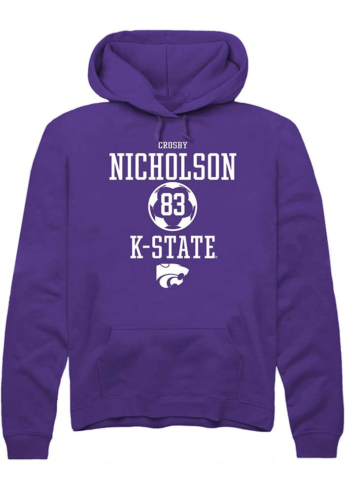 Crosby Nicholson Rally K-State Wildcats Mens Purple NIL Sport Icon Long Sleeve Hoodie