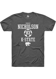 Crosby Nicholson Dark Grey K-State Wildcats NIL Sport Icon Short Sleeve T Shirt