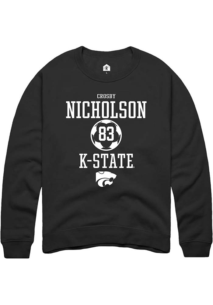 Crosby Nicholson Rally K-State Wildcats Mens Black NIL Sport Icon Long Sleeve Crew Sweatshirt