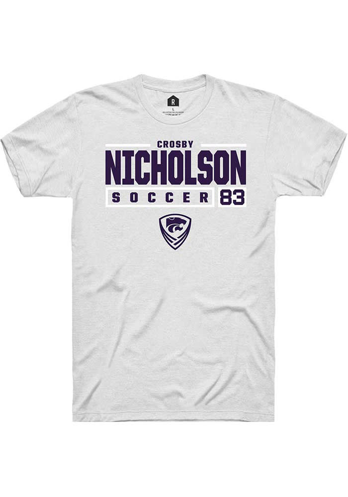 Crosby Nicholson K-State Wildcats White Rally NIL Stacked Box Short Sleeve T Shirt