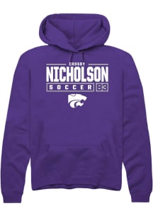 Crosby Nicholson Rally Mens Purple K-State Wildcats NIL Stacked Box Hooded Sweatshirt