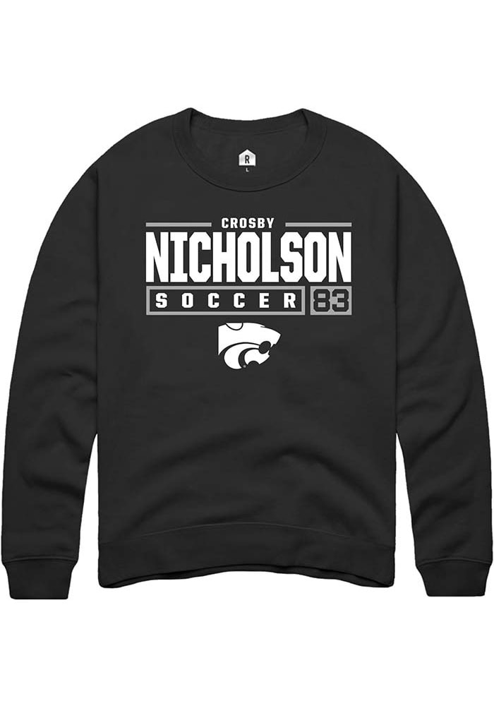 Crosby Nicholson Rally K-State Wildcats Mens Black NIL Stacked Box Long Sleeve Crew Sweatshirt