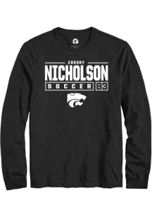 Crosby Nicholson  K-State Wildcats Black Rally NIL Stacked Box Long Sleeve T Shirt