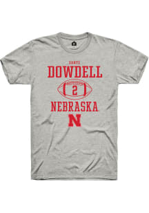 Dante Dowdell Ash Nebraska Cornhuskers NIL Sport Icon Short Sleeve T Shirt