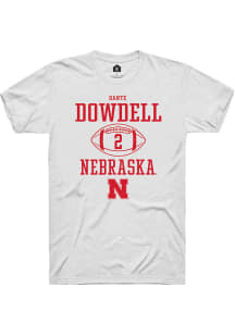 Dante Dowdell White Nebraska Cornhuskers NIL Sport Icon Short Sleeve T Shirt