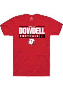 Dante Dowdell Red Nebraska Cornhuskers NIL Stacked Box Short Sleeve T Shirt