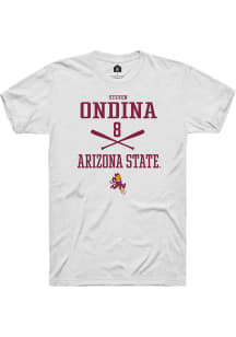 Steven Ondina  Arizona State Sun Devils White Rally NIL Sport Icon Short Sleeve T Shirt
