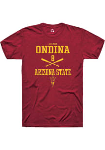 Steven Ondina  Arizona State Sun Devils Maroon Rally NIL Sport Icon Short Sleeve T Shirt