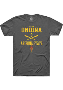 Steven Ondina  Arizona State Sun Devils Dark Grey Rally NIL Sport Icon Short Sleeve T Shirt