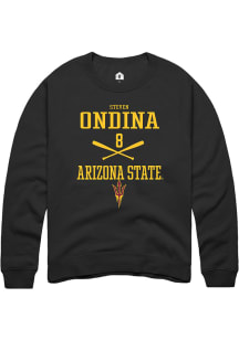 Steven Ondina  Rally Arizona State Sun Devils Mens Black NIL Sport Icon Long Sleeve Crew Sweatsh..