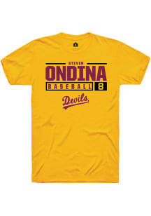 Steven Ondina  Arizona State Sun Devils Gold Rally NIL Stacked Box Short Sleeve T Shirt