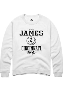 Jizzle James  Rally Cincinnati Bearcats Mens White NIL Sport Icon Long Sleeve Crew Sweatshirt