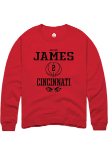Jizzle James  Rally Cincinnati Bearcats Mens Red NIL Sport Icon Long Sleeve Crew Sweatshirt