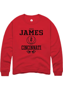 Jizzle James Rally Mens Red Cincinnati Bearcats NIL Sport Icon Crew Sweatshirt