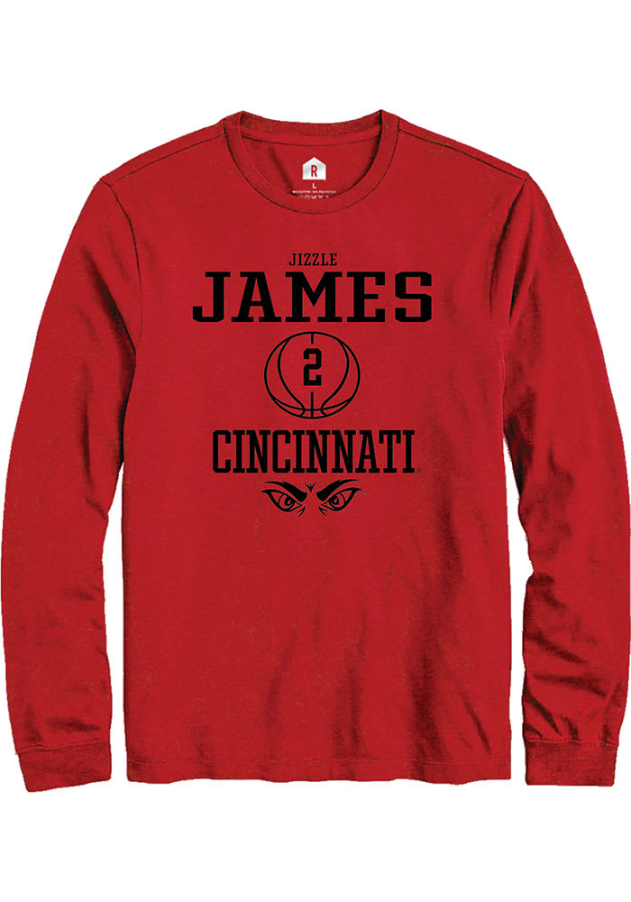 Jizzle James Cincinnati Bearcats Red Rally NIL Sport Basketball Icon Long Sleeve T Shirt