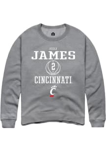 Jizzle James  Rally Cincinnati Bearcats Mens Grey NIL Sport Icon Long Sleeve Crew Sweatshirt