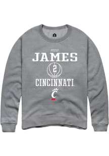 Jizzle James Rally Mens Graphite Cincinnati Bearcats NIL Sport Icon Graphic Crew Sweatshirt