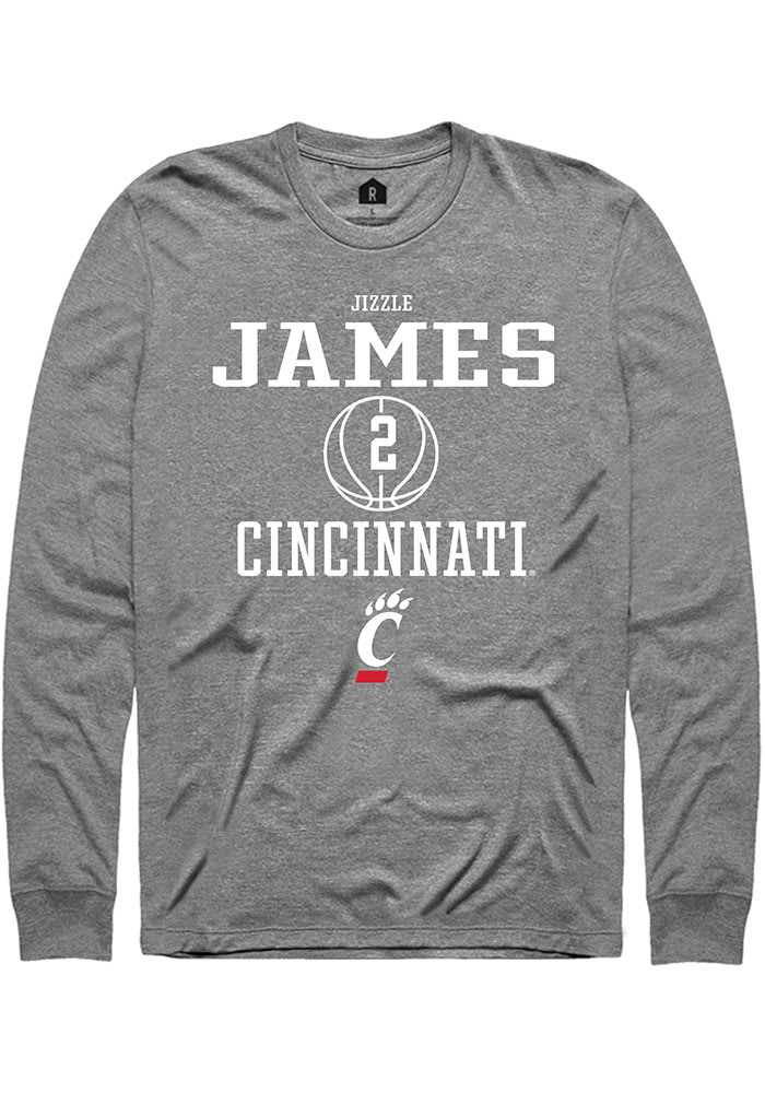 Jizzle James Cincinnati Bearcats Graphite Rally NIL Sport Logo Long Sleeve T Shirt