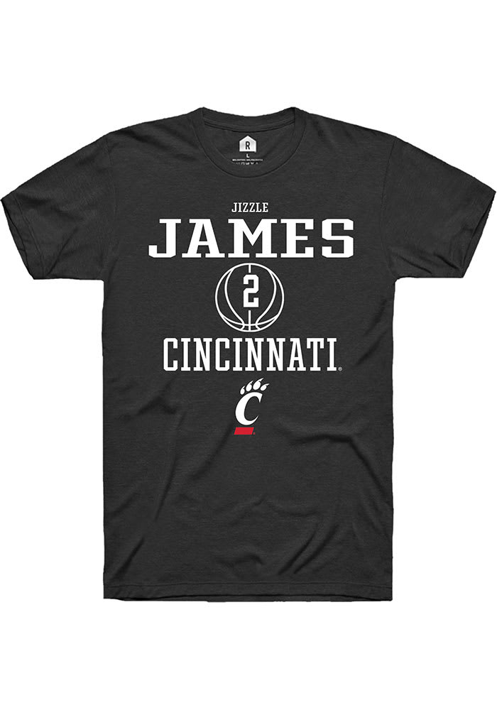 Jizzle James Cincinnati Bearcats Black Rally NIL Sport Icon Short Sleeve T Shirt