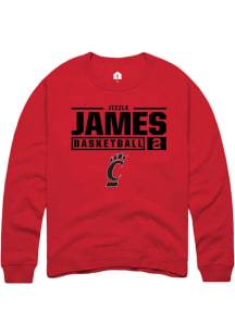 Jizzle James Rally Mens Red Cincinnati Bearcats NIL Stacked Box Crew Sweatshirt