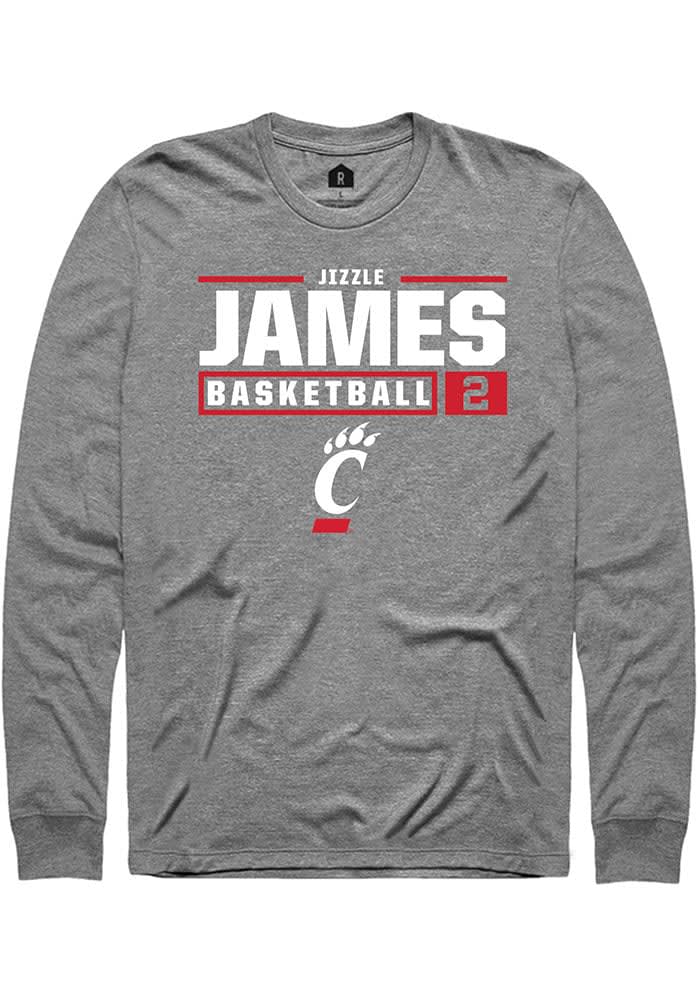 Jizzle James  Cincinnati Bearcats Graphite Rally NIL Stacked Box Long Sleeve T Shirt