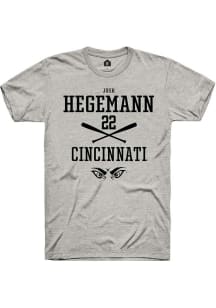 Josh Hegemann  Cincinnati Bearcats Ash Rally NIL Sport Icon Short Sleeve T Shirt