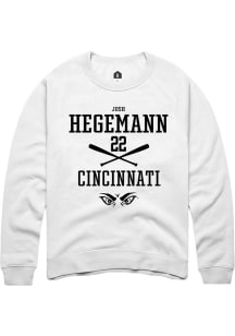 Josh Hegemann  Rally Cincinnati Bearcats Mens White NIL Sport Icon Long Sleeve Crew Sweatshirt