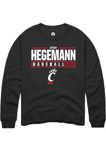 Josh Hegemann  Rally Cincinnati Bearcats Mens Black NIL Stacked Box Long Sleeve Crew Sweatshirt