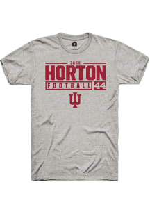 Zach Horton  Indiana Hoosiers Ash Rally NIL Stacked Box Short Sleeve T Shirt