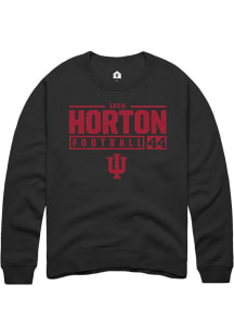 Zach Horton  Rally Indiana Hoosiers Mens Black NIL Stacked Box Long Sleeve Crew Sweatshirt
