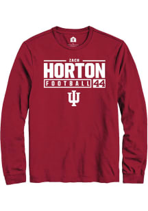Zach Horton  Indiana Hoosiers Red Rally NIL Stacked Box Long Sleeve T Shirt