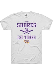 Chase Shores  LSU Tigers White Rally NIL Sport Icon Short Sleeve T Shirt
