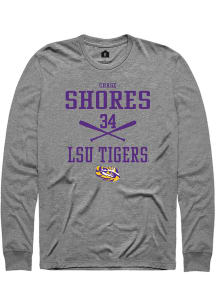 Chase Shores  LSU Tigers Grey Rally NIL Sport Icon Long Sleeve T Shirt