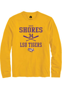 Chase Shores  LSU Tigers Gold Rally NIL Sport Icon Long Sleeve T Shirt