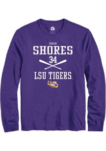 Chase Shores  LSU Tigers Purple Rally NIL Sport Icon Long Sleeve T Shirt