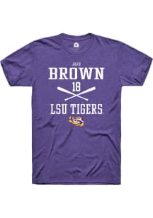 Jake Brown  LSU Tigers Purple Rally NIL Sport Icon Short Sleeve T Shirt