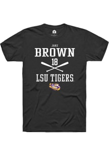 Jake Brown  LSU Tigers Black Rally NIL Sport Icon Short Sleeve T Shirt