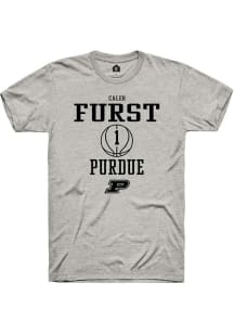 Caleb Furst Ash Purdue Boilermakers NIL Sport Icon Short Sleeve T Shirt
