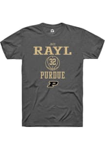 Jace Rayl  Purdue Boilermakers Dark Grey Rally NIL Sport Icon Short Sleeve T Shirt