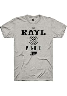 Jace Rayl  Purdue Boilermakers Ash Rally NIL Sport Icon Short Sleeve T Shirt