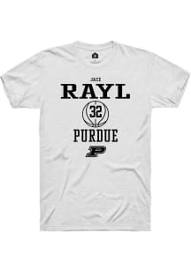 Jace Rayl  Purdue Boilermakers White Rally NIL Sport Icon Short Sleeve T Shirt