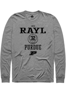 Jace Rayl  Purdue Boilermakers Grey Rally NIL Sport Icon Long Sleeve T Shirt