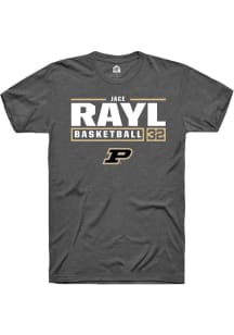 Jace Rayl  Purdue Boilermakers Dark Grey Rally NIL Stacked Box Short Sleeve T Shirt