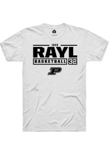 Jace Rayl  Purdue Boilermakers White Rally NIL Stacked Box Short Sleeve T Shirt