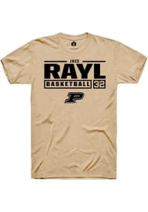 Jace Rayl  Purdue Boilermakers Gold Rally NIL Stacked Box Short Sleeve T Shirt